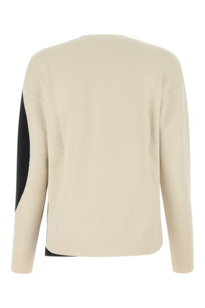 Two-tone stretch viscose blend sweater