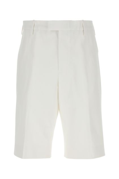 White cotton bermuda shorts
