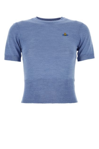 Cerulean blue wool blend t-shirt