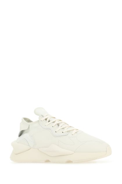 Ivory leather and fabric Y-3 Kaiwa sneakers