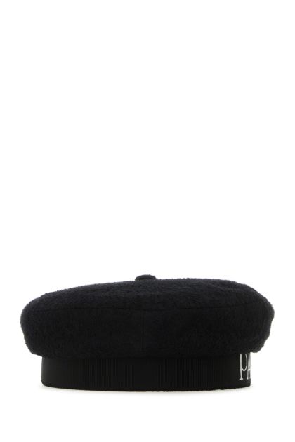 Black tweed beret
