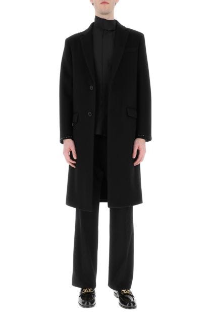 Black wool blend coat