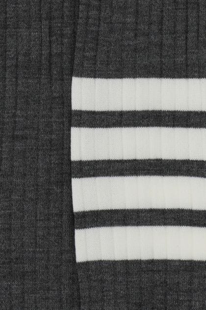 Grey stretch wool blend tights 