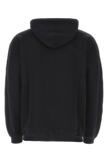 Black cotton blend oversize sweatshirt 
