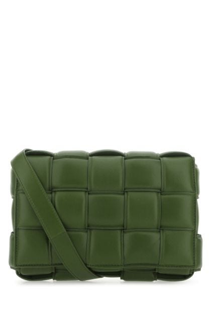 Military green nappa leather small Padded Cassette crossbody bag