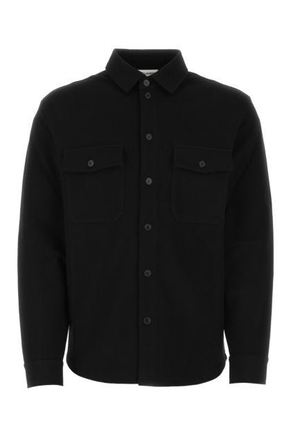Camicia oversize in piquet nero