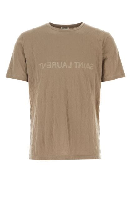 T-shirt in misto cotone tortora