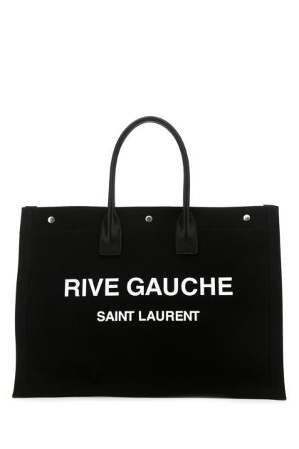 Black canvas large Rive Gauche shopping bag