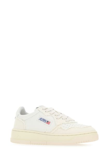 Two-tone leather and fabric Medalist sneakers 