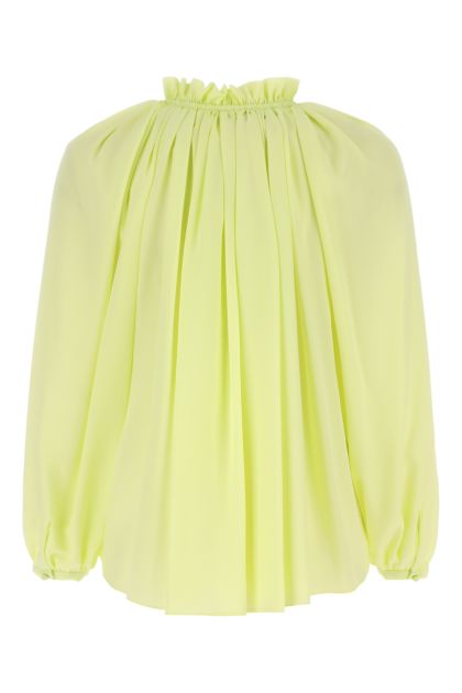 Fluo yellow polyester blouse