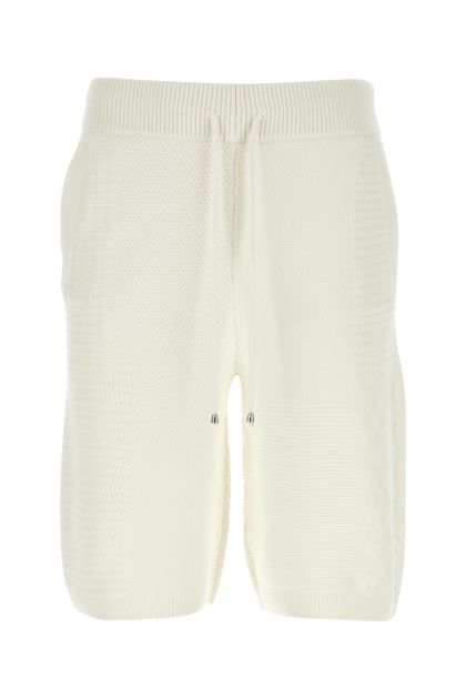 White wool and cotton bermuda shorts