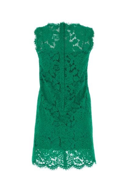 Grass green lace mini dress