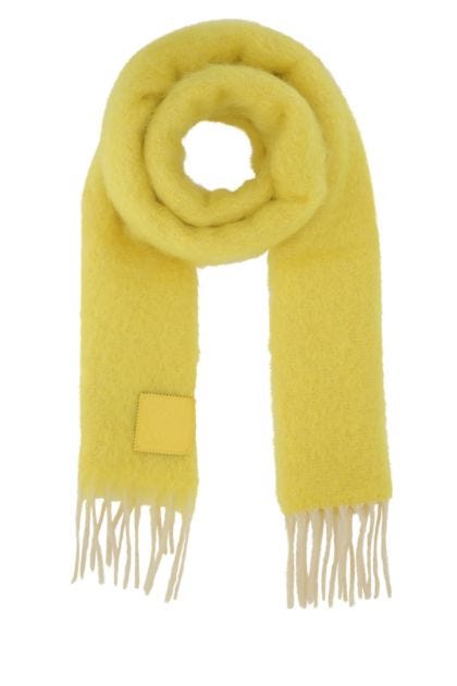 Yellow mohair blend scarf 