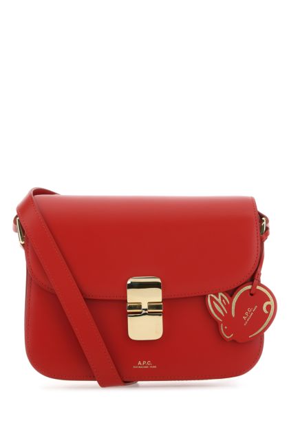 Red leather small Grace crossbody bag 