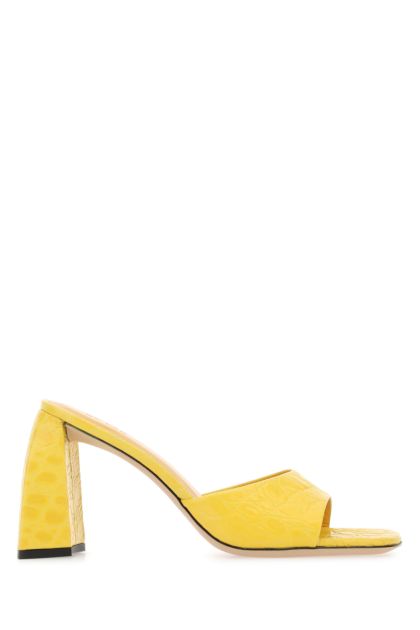 Yellow leather Michele mules
