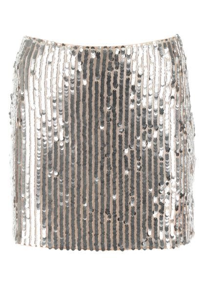 Silver sequins mini skirt 