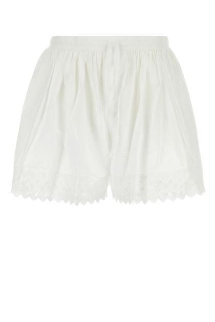 White poplin bermuda shorts