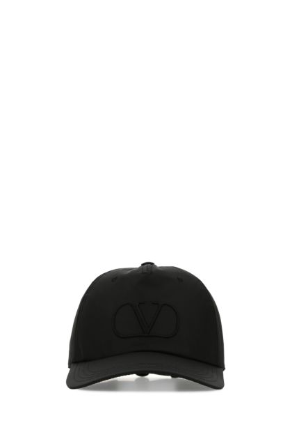 Black silk baseball cap 