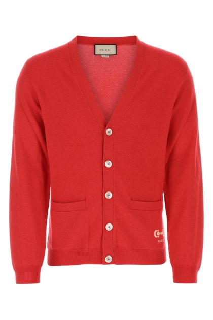 Cardigan in cashmere rosso