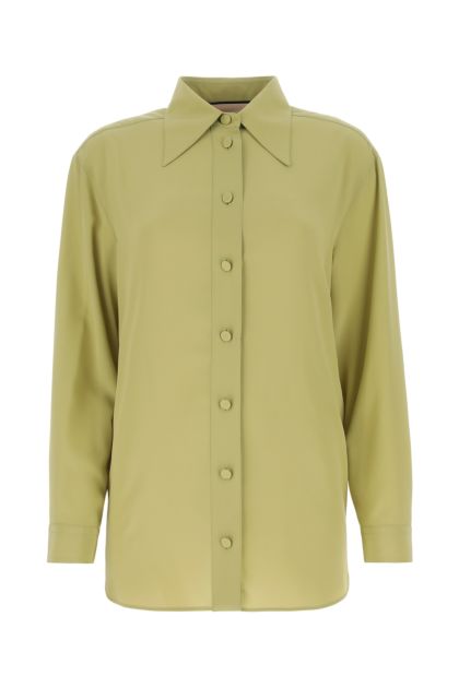 Pistachio green crepe shirt