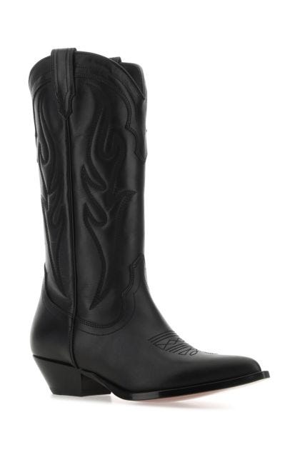 Black leather Santa Fe boots