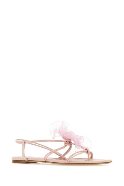 Sandali infradito in nappa rosa pastello