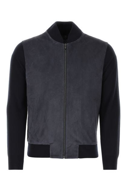Blue shearling and cashmere Ivy bomber 