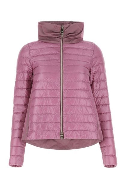 Dark pink nylon down jacket