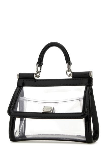 Two-tone PVC and leather small Sicily handbag 