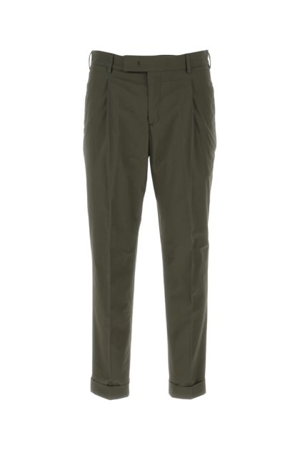 Army green stretch cotton pant