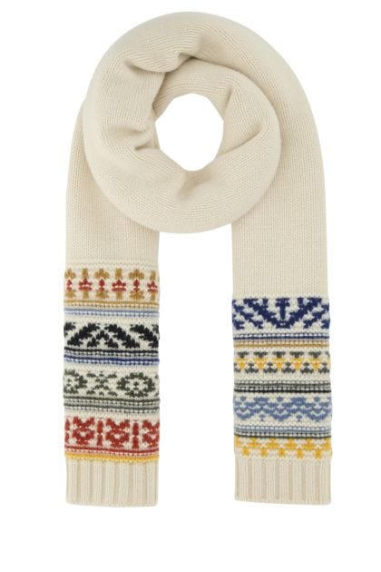 Ivory cashmere Bernina scarf 