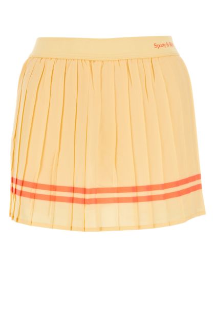 Pastel yellow stretch polyester pant skirt