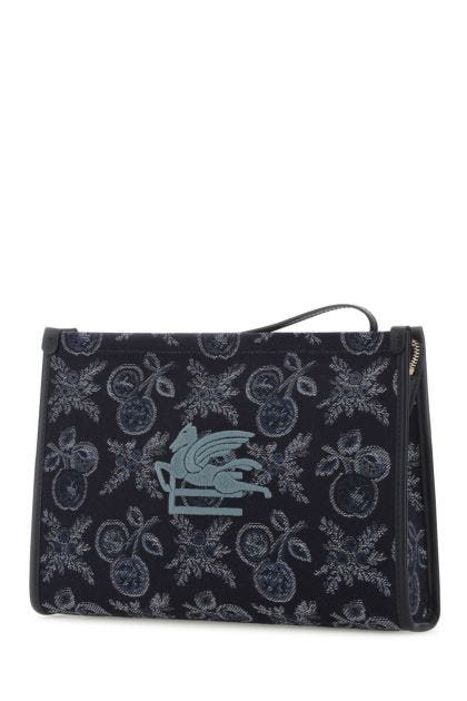 Embroidered canvas beauty-case