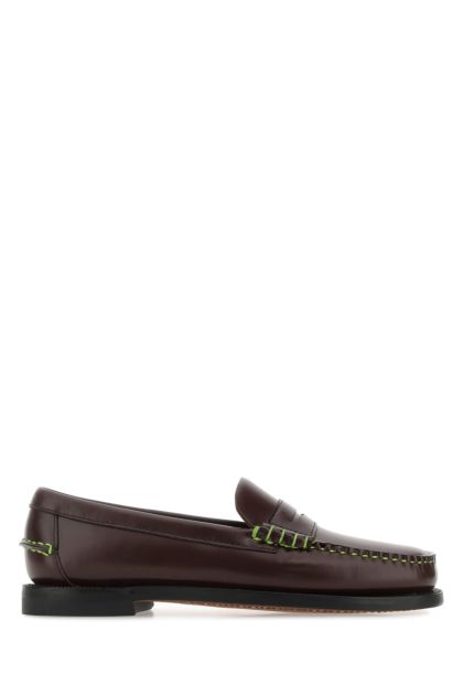 Dark brown leather loafers