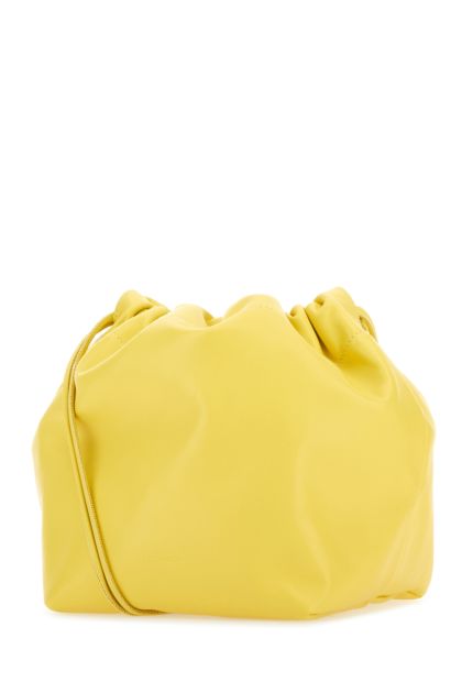 Yellow leather Dumpling bucket bag