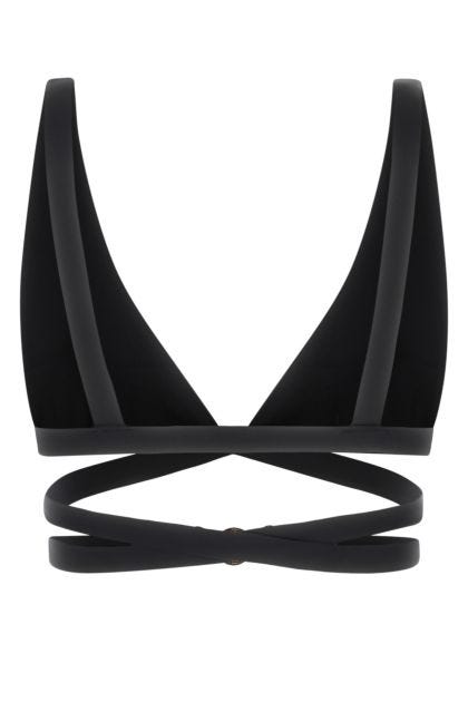 Black stretch nylon bikini top