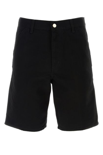 Black cotton Single Knee Short