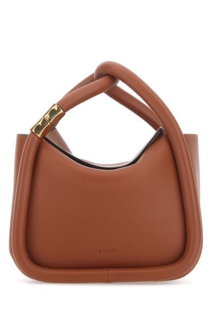 Caramel leather Wonton 20 handbag