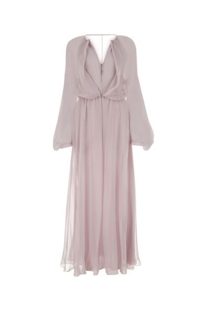 Powder pink silk long dress
