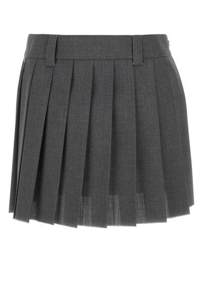 Grey wool mini skirt