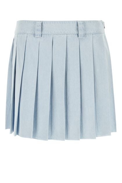 Light-blue denim mini skirt