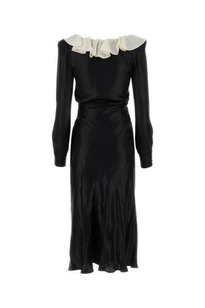 Black stretch acetate dress