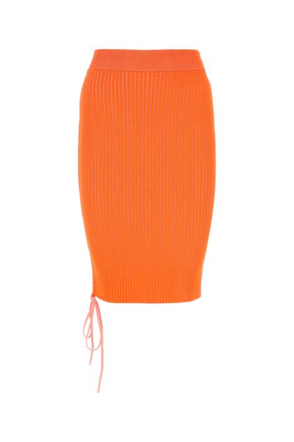 Orange viscose blend skirt