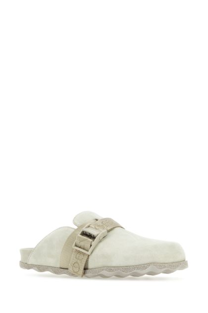 Light grey suede slippers