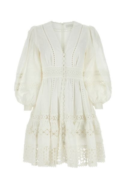 White linen Devi mini dress 