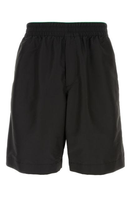 Black polyester blend bermuda shorts