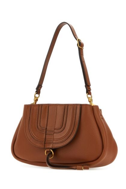 Brown leather Marcie clutch