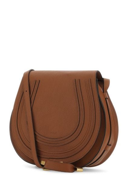 Brown leather medium Marcie crossbody bag 