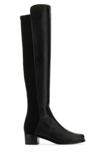 Black fabric and nappa Reserve boots