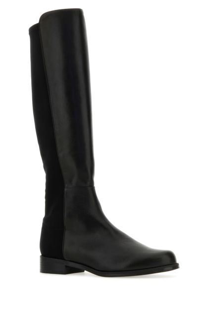 Black fabric and nappa Halfhalf boots